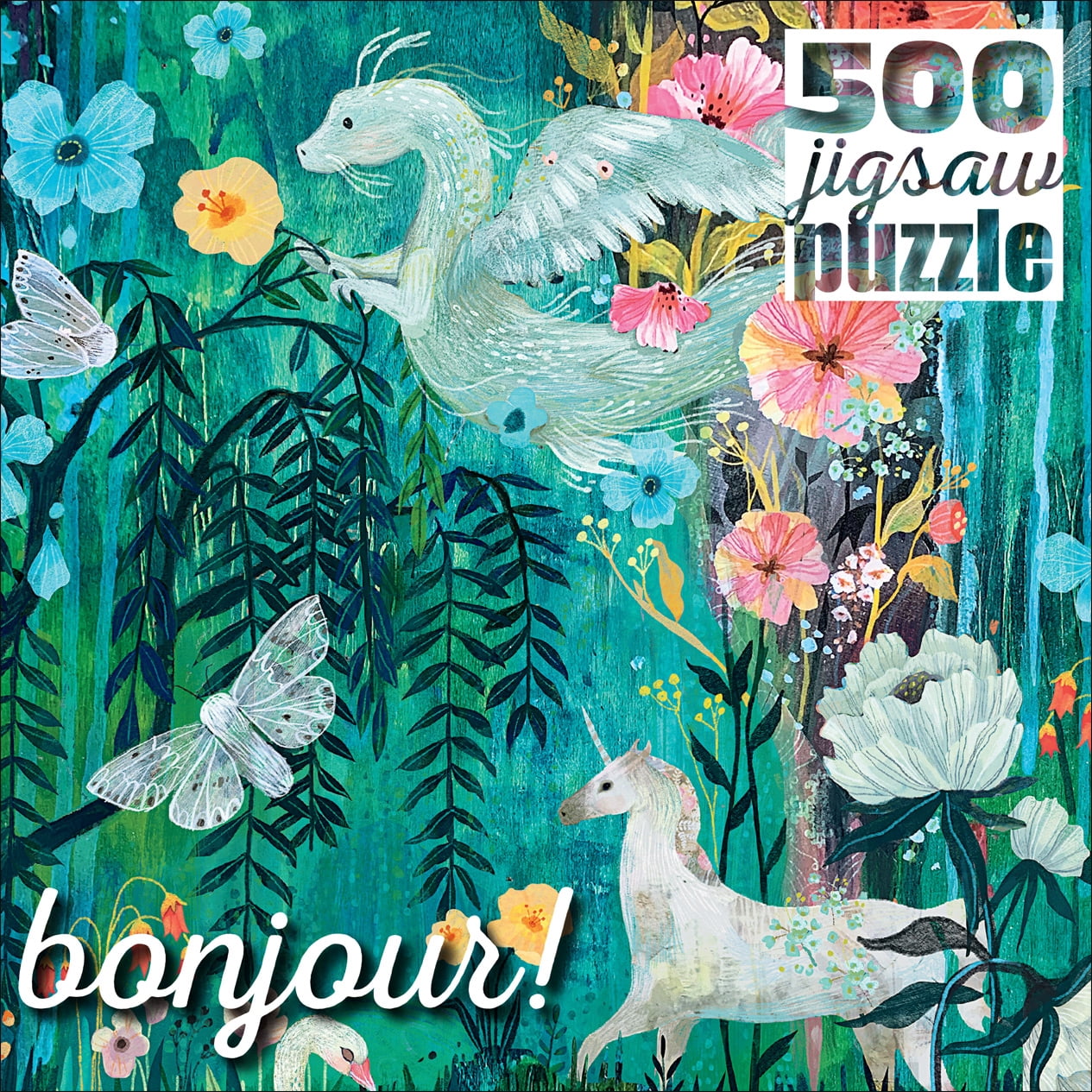 Buffalo Games Bonjour Magical Forest Friends 500-Piece Interlocking Jigsaw Puzzle for Adults Ages 14+
