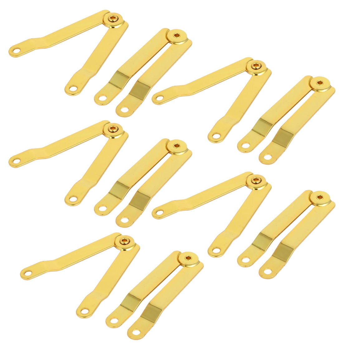 Jewelry Box Case Metal Cover Lid Support Hinges Gold Tone 1mm Thickness