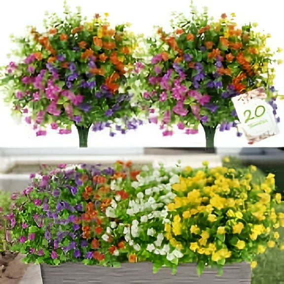 Sinhoon Artificial Daffodils Flowers 10 Bundles Flowers Stems UV Resistant No Fade Bouquet Indoor Outdoor Home Garden Decora