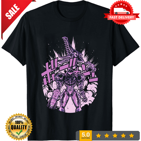 Reprint Rare Metroid Samus T-Shirt Mens Black White All Sizes S M L XL 2 3 4 XL, NEW INSTOCK-TH78305