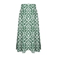 thumbnail image 6 of Summer Maxi Skirts for Women Satin Fashion Boho Long Skirt Trendy Floral High Waist A Line Beach Skirt Vacation Outfit Army Green XXL, 6 of 7
