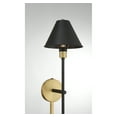 thumbnail image 7 of Trade Winds Heather 1-Light Wall Sconce in Black with Natural Brass Accents, 7 of 7