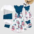 thumbnail image 2 of PatPat Mother's Day Family Matching Outfits Solid V Neck Mommy and Me Girl Dresses and T-shirts Sets, Baby Girl 6-9M, 2 of 6