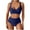 Navy, variant on ZQGJB High Waisted Bikini Sets for Women Twist Front Tie Back 2 Piece Bathing Suit Sexy V Neck Ruched Swimsuits Bikinis(Army Green,L)