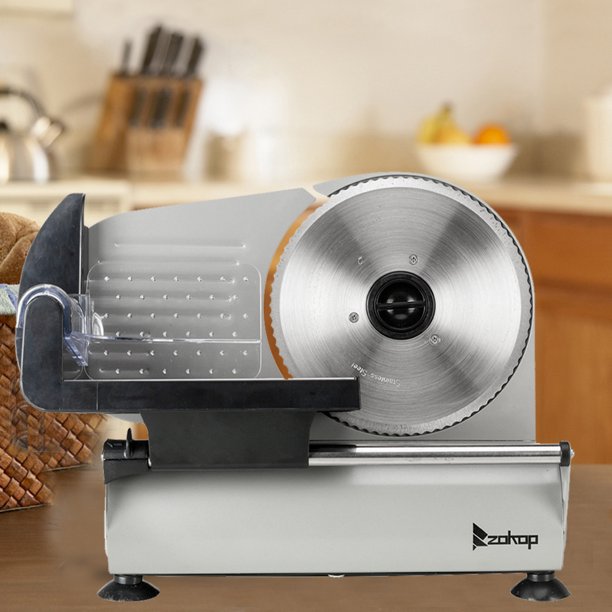 ZOKOP 7.5" Commercial Stainless Steel SemiAuto Belt Meat Slicer