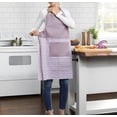 thumbnail image 2 of Mainstays Chef Kitchen Apron, 28" x 32" Cotton Apron with Pocket for Cooking, Baking, Gardening, Purple Floral, 2 of 7