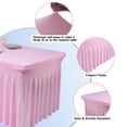 thumbnail image 4 of SUNTQ Table Skirts for Rectangle Tables 6ft ,Fitted Table Covers for 6 foot tables, Pink Table Cloth for 6 ft Table with Skirt, Wrinkle Resistant Spandex Table Cover and Table Skirt, 4 of 6
