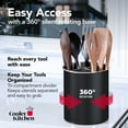 thumbnail image 2 of Cooler Kitchen Extra Large and Sturdy Rotating Utensil Holder Caddy with No-Tip Weighted Base, Removable Divider, and Gripped Insert | Rust Proof and Dishwasher Safe, 2 of 6