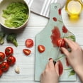 thumbnail image 3 of Floral Cutting Board, Romantic Tulip Bloom Flower Meadow Fresh Feminine Buds Watercolor Effect, Tempered Glass Cutting and Serving Board, Wine Bottle Shape, Vermilion Green Peach, by Ambesonne, 3 of 5