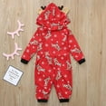 thumbnail image 4 of Louist Family Matching Christmas Pajamas Set Sleepwear Jumpsuit Hoodie with Hood Matching Holiday PJ's for Family (Red 2/3-6M), 4 of 7