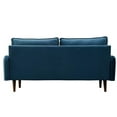 thumbnail image 4 of Hybition Velvet Sofa Modern Couch with Wooden Legs for Living Room-Prussian Blue, 4 of 10