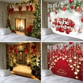 thumbnail image 5 of Christmas Fireplace Tapestry Wall Hanging, Polyester Fireplace Photography Backdrop, Tree Christmas with Walls Stocking, 5 of 9