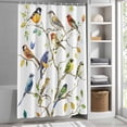 thumbnail image 6 of Spring Leaves Colorful Bird on White Shower Curtain for Bathroom, Watercolor Branch Waterproof Shower Curtains Washable Quick Dry with Hooks Bathtub Curtains 36x72IN, 6 of 9