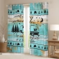 thumbnail image 2 of Erosebridal Turquoise Wood Black Camper RV Print Curtains Pack of 2 (42x84 Each), Coastal Camping Curtains Blackout for Kids Boys and Girls, 2 of 6