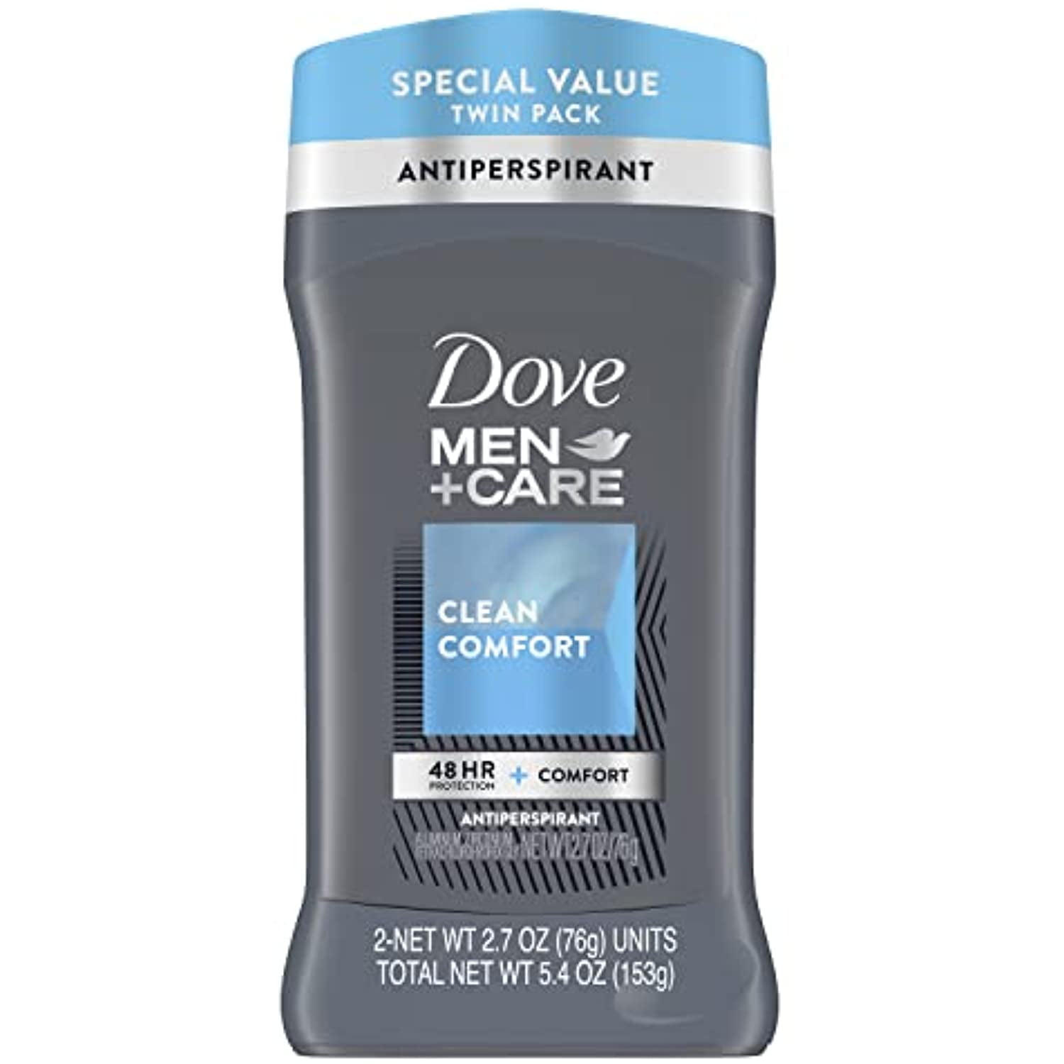 Dove Men+Care Antiperspirant Deodorant 48-Hour Wetness Protection Clean Comfort Non-Irritant Deodorant For Men 2.7 Oz 2 Count