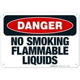 thumbnail image 1 of No Smoking Flammable Liquids Sign, OSHA Danger Sign, 10x7 Aluminum, 1 of 1