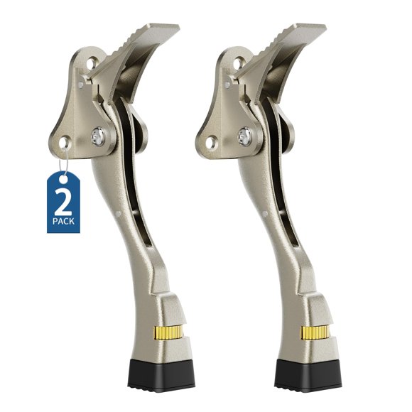 Gotega Door Stopper, 2 Packs Kickdown Door Stop with One Touch Adjustable Height and Rubber Tip 4 Inches, Heavy Duty Door Stops, D