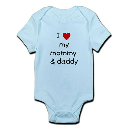 CafePress - I Love My Mommy & Daddy Infant Bodysuit - Baby Light