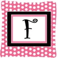 thumbnail image 6 of Carolines Treasures CJ1001-UPW1414 Letter U Initial Monogram - Pink Black Polka Dots Indoor & Outdoor Fabric Decorative Pillow, 6 of 7
