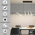 thumbnail image 3 of 39inch Black Chandelier Modern Ceiling Spiral Pendant Light Fixtures Hanging LED Color Temperature and Height Adjustable Chandeliers for Dining Room Living Room Bedroom Kitchen Island, 3 of 7