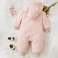 thumbnail image 6 of Gunia Toddler Boy Girl Pajamas Snowsuit Fleece Bodysuit Long Sleeve Romper With Cute Animal Ears Fall Winter Onesie Clothes Set Pink 9-12 Months, 6 of 9