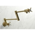 thumbnail image 4 of Kingston Brass KS4107BEX Essex Two-Handle 1-Hole Wall Mount Pot Filler Faucet in Brushed Brass, 4 of 8