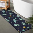 thumbnail image 2 of Dark Blue Dinosaurs Space Pattern Bathroom Rugs Mat,Non Slip Microfiber Bathroom Rug,Rubber Backing,Soft Bathroom Mats for Bathroom Floor,Tub and Shower,47x17in(120x43cm), 2 of 5