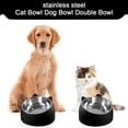 thumbnail image 4 of Cuenco de acero inoxidable para gatos y perros, con protección para las vértebras cervicales y boca oblicua, cuenco para comida para mascotas., 4 of 5