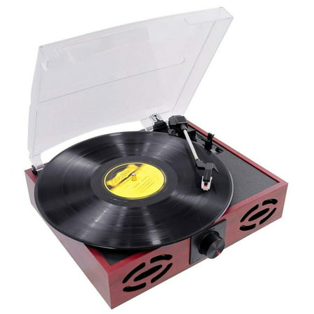 Upgraded Version Pyle Vintage Record Player, Classic Vinyl Player, Retro Turntable, MP3 Vinyl, Music Editing Software Included, RCA Output, USB Cable, MP3 Converter, 3 Speed - 33, 45, (Best Computer For Music Editing)