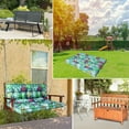 thumbnail image 4 of Porch Swing Cushions, Swing Cushions 3 Seater Replacement with Backrest, Thicken 4" Waterproof Bench Pad Cushions, Outdoor Loveseat Cushions Non-Slip Chairs Pad (Green Flowers), 4 of 6