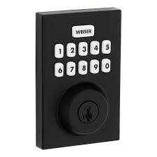Weiser Powerbolt 3 Contemporary 10-Button Keypad Matte Black Electronic Keyless Entry Door Lock/Deadbolt