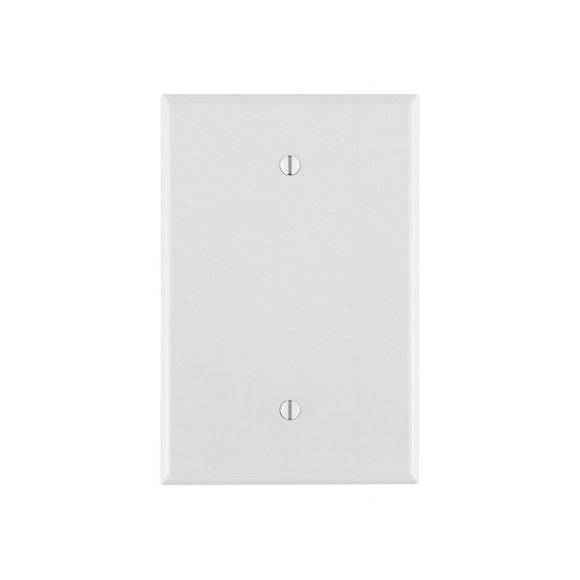 Leviton - Wall mount plate (blank) - oversized, thermoplastic - wall mountable, box mountable - white - 1-gang