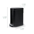 thumbnail image 3 of Acento Linea Slim Ribbed Rectangular Step Trash Can, 1.3 Gallon Bathroom Waste Bin with Soft-Close Lid and Removable Inner Bucket, Ribbed Matte Black, 3 of 10