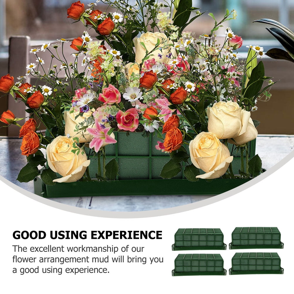 NIYANGLE Flower Arrangement Tools Floral Foam Cage Green Flower Arrangement Beginners 4Pcs
