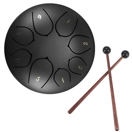 Steel Tongue Drum, 8-Note 6-Inch Drum Set, Percussion Instrument, with Travel Bag & Drumsticks for Music Enlightenment/Yoga