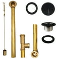 thumbnail image 5 of Westbrass 22-1/2" 17 ga. Brass Bathtub Assembly with Trip Lever and Strainer Drain, Matte Black, 5 of 17