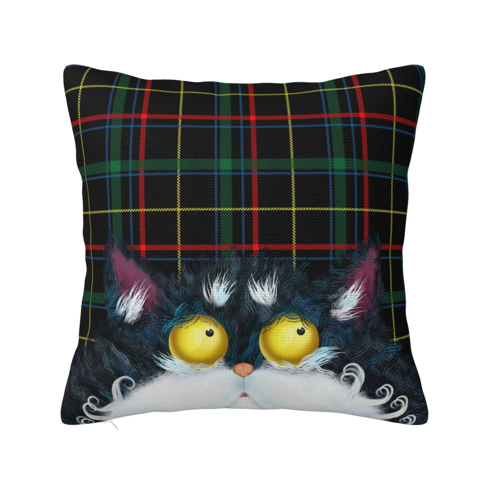 LNWH Throw Pillows, Humorous Curious Cat Square Sofa Decorative Knit