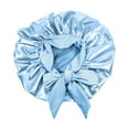 thumbnail image 2 of FchengtaiS Satin Shower Cap for Women Waterproof Reusable Hair Cap with Bow Wide elastic band, Washable and Durable, 2 of 3