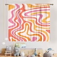 thumbnail image 3 of Aesthetic Curtains for Bedroom, Retro Groovy Cute 70s Orange Pink Spiral Swirl Pastel Abstract Wavy Hippie Funky Style Boho Window Treatment Drapery for Living Room kitchen Home 2 Panels, 42"x63" Inch, 3 of 5
