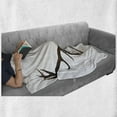 thumbnail image 5 of Antlers Soft Flannel Fleece Blanket, Antlers of a Huge Stag Bones Mounted on a Wooden Plate Prize Skull Print, Cozy Plush for Indoor and Outdoor Use, 70" x 90", Brown and Pale Grey, by Ambesonne, 5 of 5