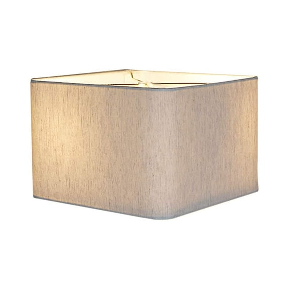 16x16x10 Rounded Corner Premiere Hardback Shallow Square Drum Lampshade Textured Oatmeal