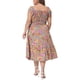 thumbnail image 4 of GRACE & GRANDEUR Vestidos de Talla Grande para Mujeres, Vestido Midi de Verano con Cuello Cuadrado, Manga Corta y Pliegues, Talla 3X, Verde Gris, 4 of 8
