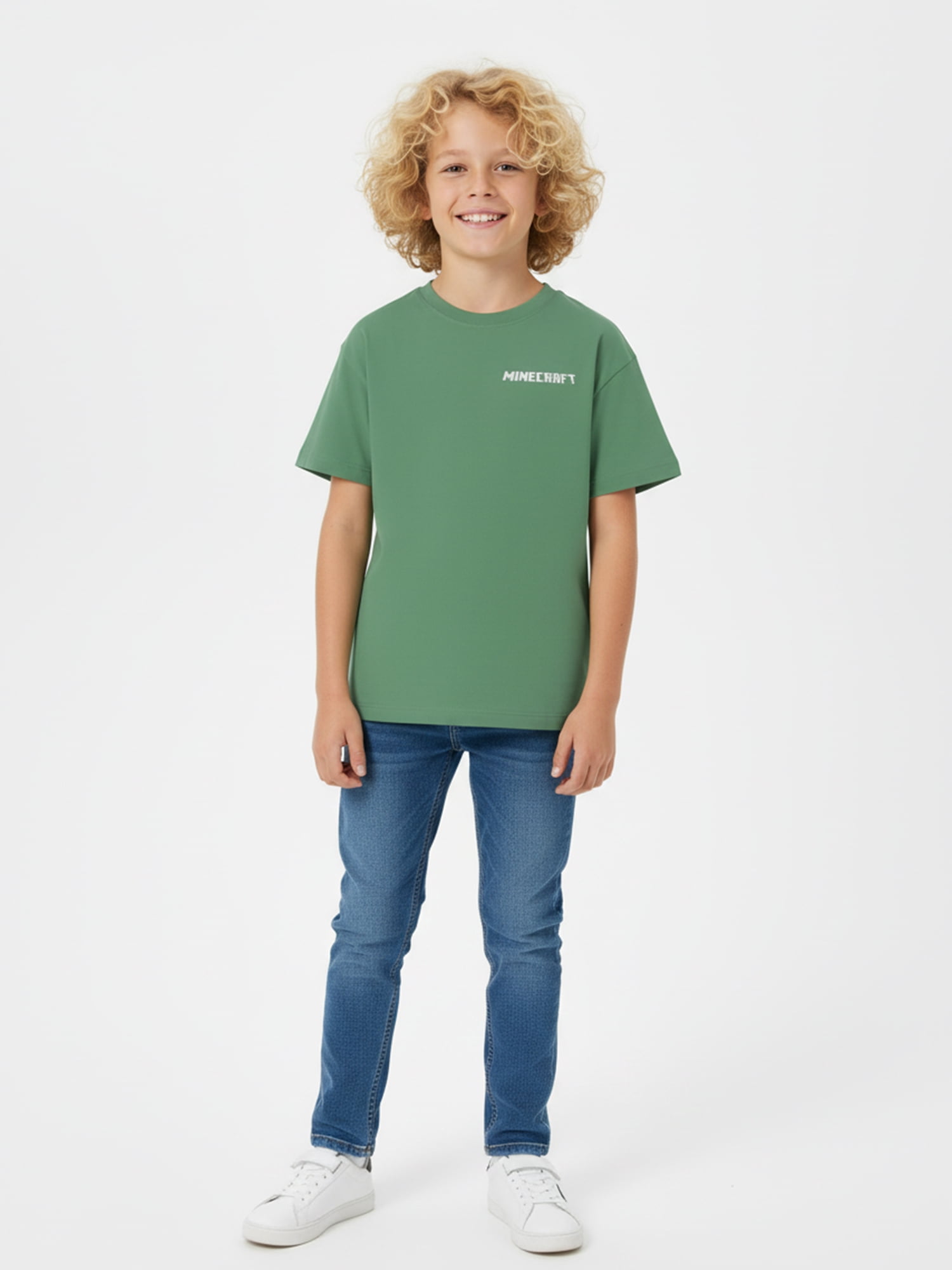 Minecraft Boys' Embroidered Tee with Short Sleeves, Sizes 4-18