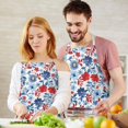 thumbnail image 3 of Pioneer Flower Floral Print Pattern Apron-Garden Aprons for Women with Pockets-Cotton Linen Waterproof Kitchen Cooking Gardening Aprons Adjustable for Kitchen,Cooking,BBQ and Salon 33x27 Inch, 3 of 7