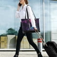 thumbnail image 5 of FORMRS Canvas Laptop Tote Bag for Women with 15.6" Computer Compartments Shoulder Handbag, Night Neon Road, 5 of 7