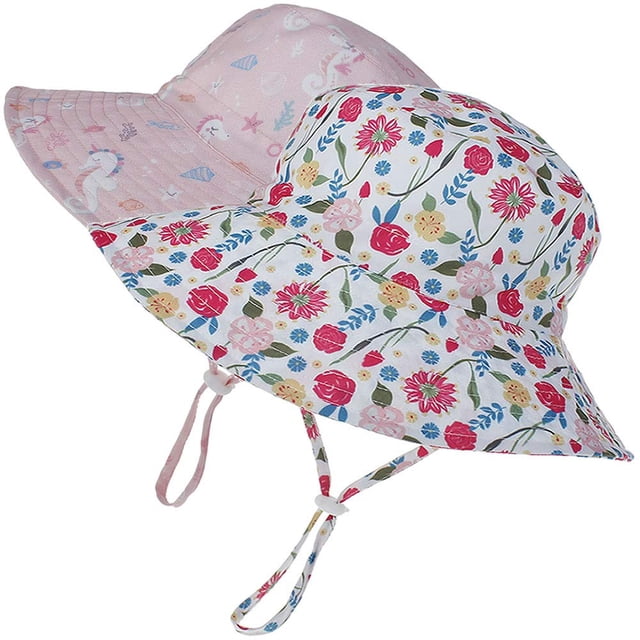 Gorro solar MaxNova para bebé con forma de cubo, ala ancha, UPF 50+, ajustable
