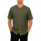 thumbnail image 1 of Mens Botón Camisa Color Sólido Cuello en V Manga Corta Sobredimensionado Transpirable Cardigan Superior, Largo Cardigan Hombres Desgaste Deportivo Casual, 1 of 9