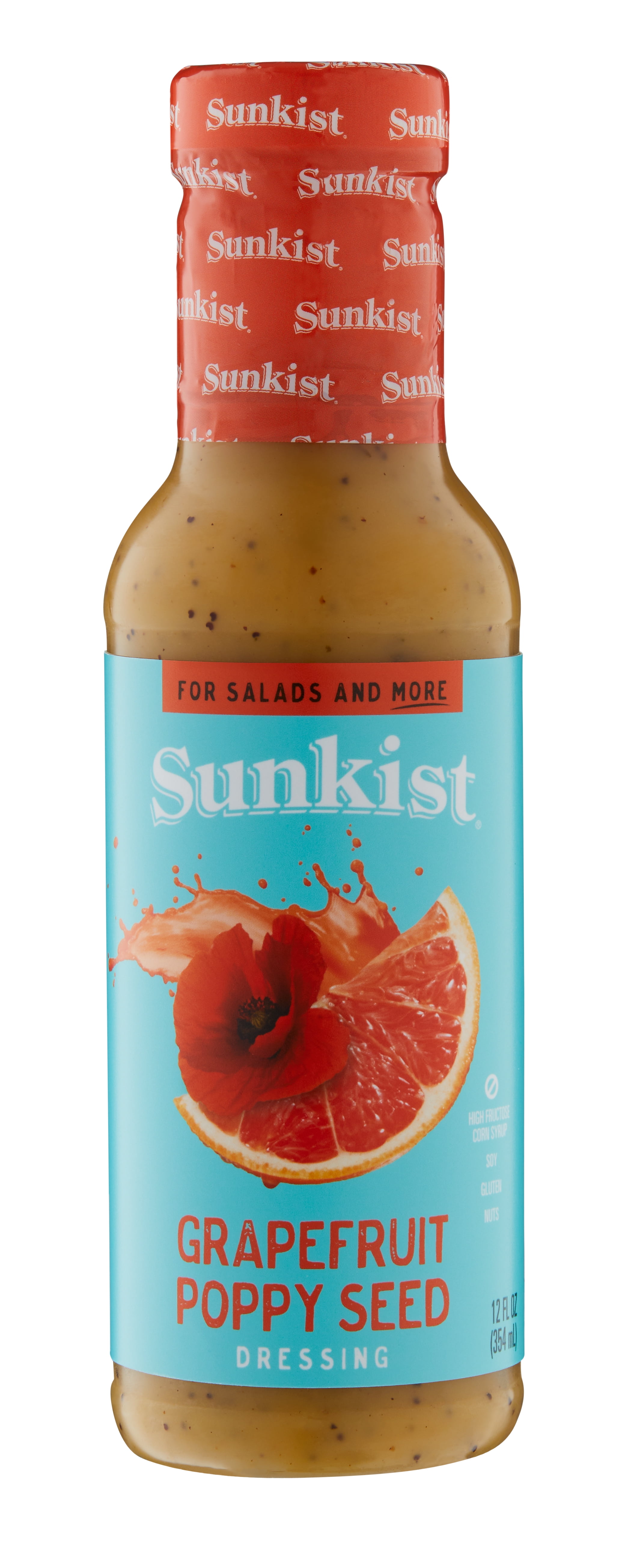 Sunkist Gluten-Free, Grapefruit Poppy Seed Salad Dressing, 12 oz