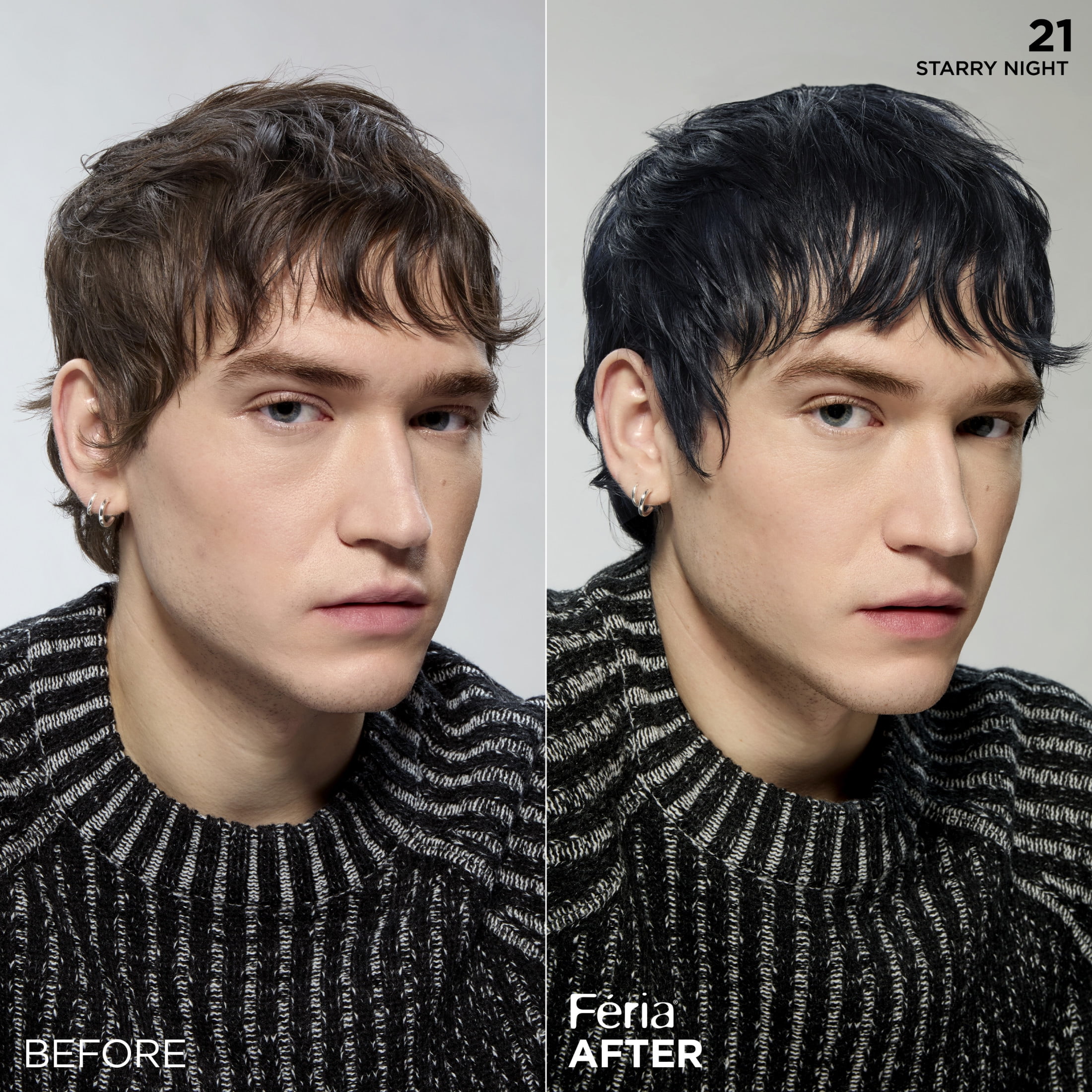 L'Oreal Paris Feria Permanent Hair Color, 21 Starry Night Bright Black