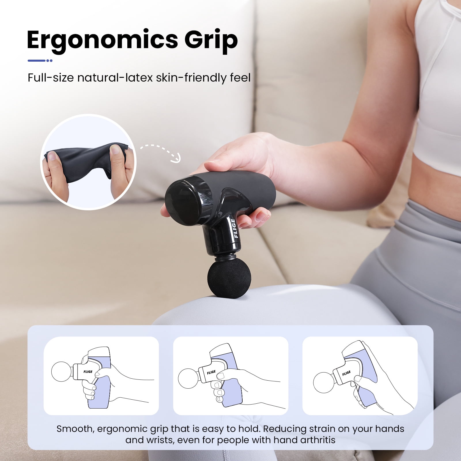 Open Box FLIGE Percussion Pocket-Sized Deep Tissue Massage Gun for Pain Relief & Muscle Recovery Gifts- 7mm Amplitude 3000 RPM